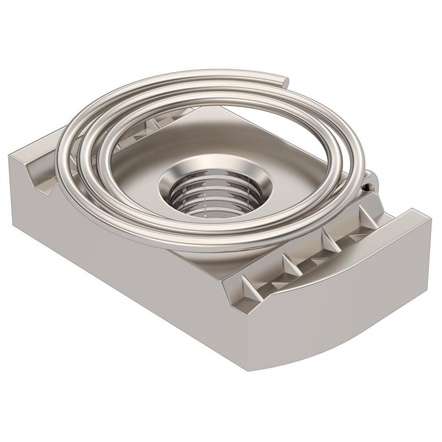 Glijmoer met veer profielrail MS4121/4141 M10 rvs VVE=50