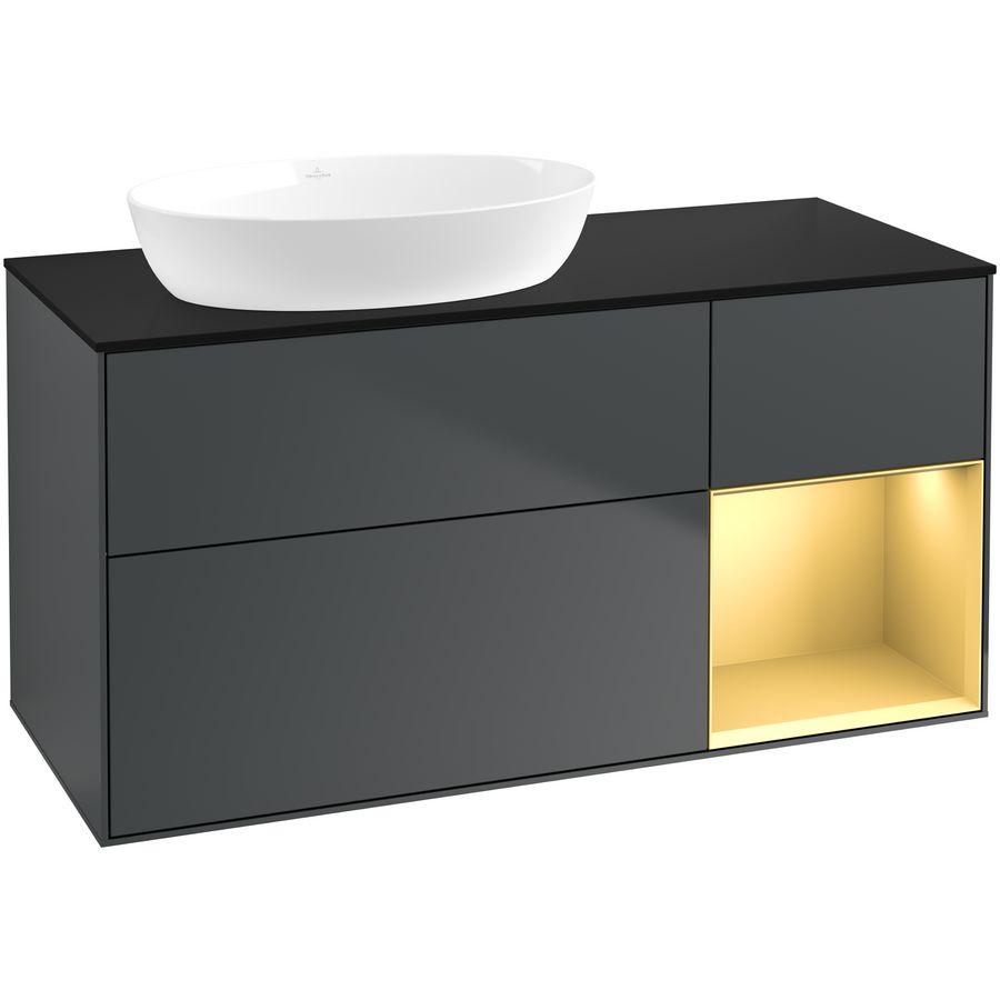 Wastafelonderkast Finion 1200x603x501mm Mid.Blue Matt Lacquer FA52HFHG