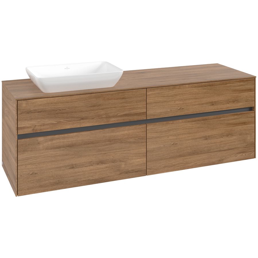 Wastafelonderkast Collaro 1600x548x500mm Oak.Kans C12100RH