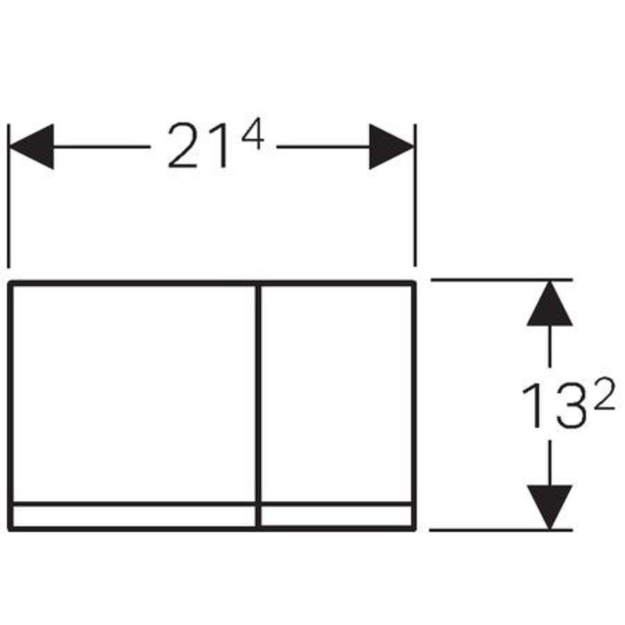 Onderdeel plaat 2-toets Sigma60 SQUARE geborsteld chroom/chroom