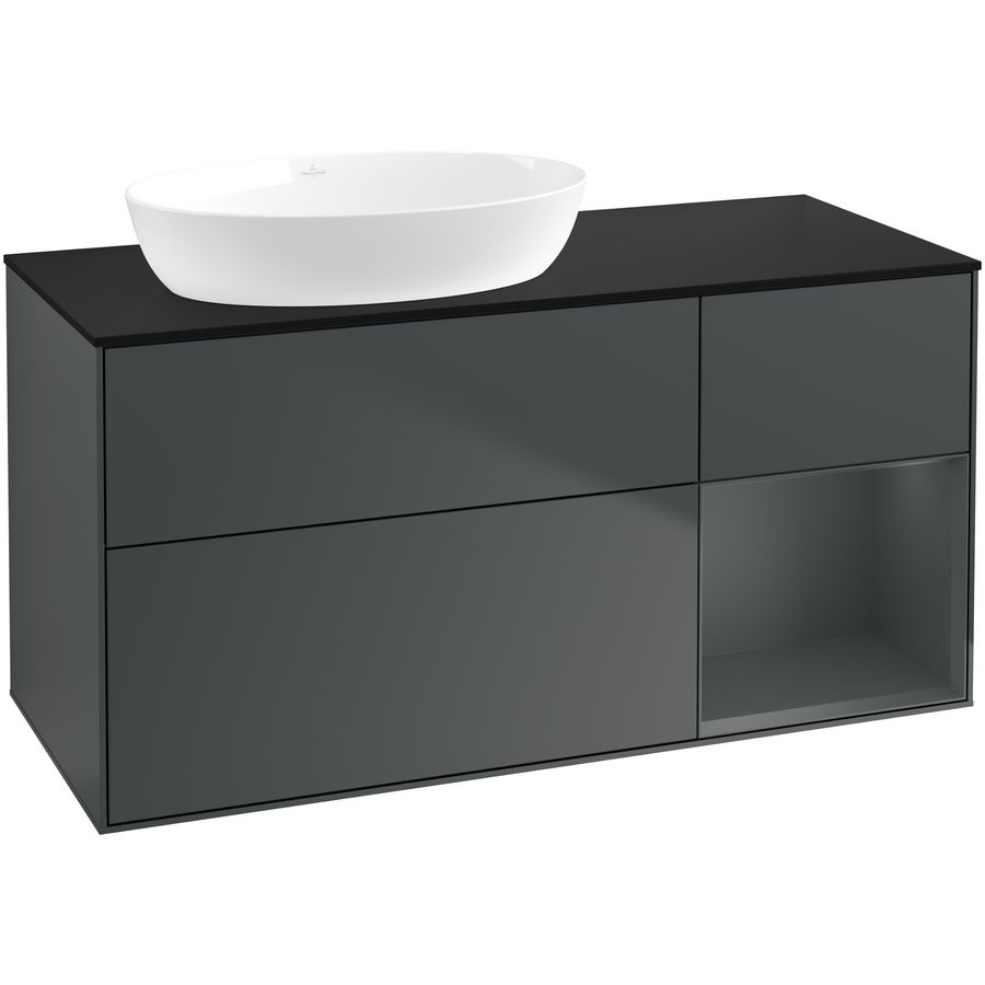 Wastafelonderkast Finion 1200x603x501mm Mid.Blue Matt Lacquer FA52HGHG
