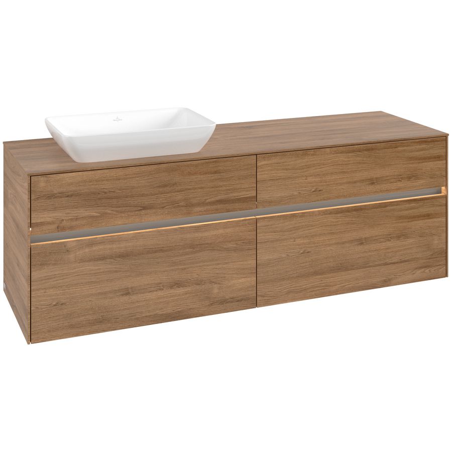 Wastafelonderkast Collaro 1600x548x500mm Oak.Kans C121B0RH