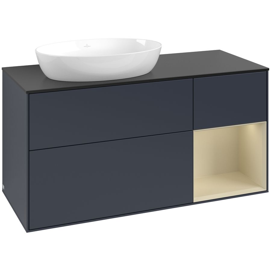Wastafelonderkast Finion 1200x603x501mm Mid.Blue Matt Lacquer FA52HJHG