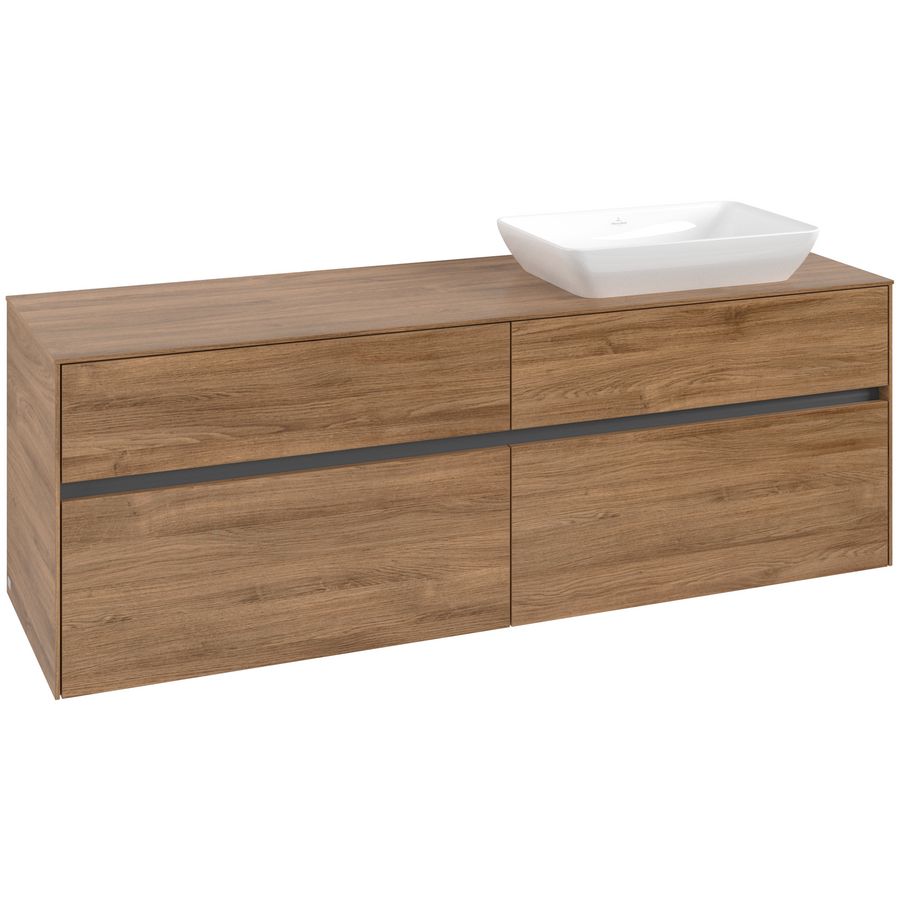 Wastafelonderkast Collaro 1600x548x500mm Oak.Kans C12200RH