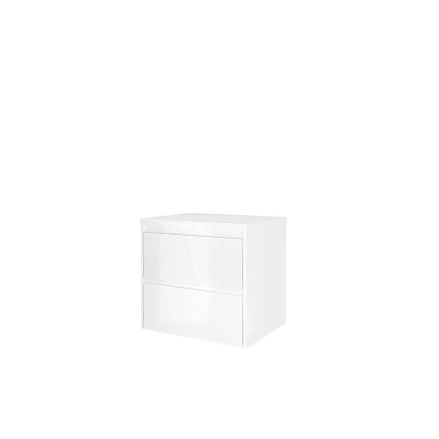 Set Proline Top afdekplaat en onderkast symmetrisch glans wit 60x46cm