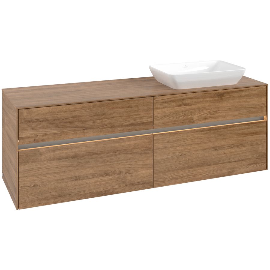 Wastafelonderkast Collaro 1600x548x500mm Oak.Kans C122B0RH