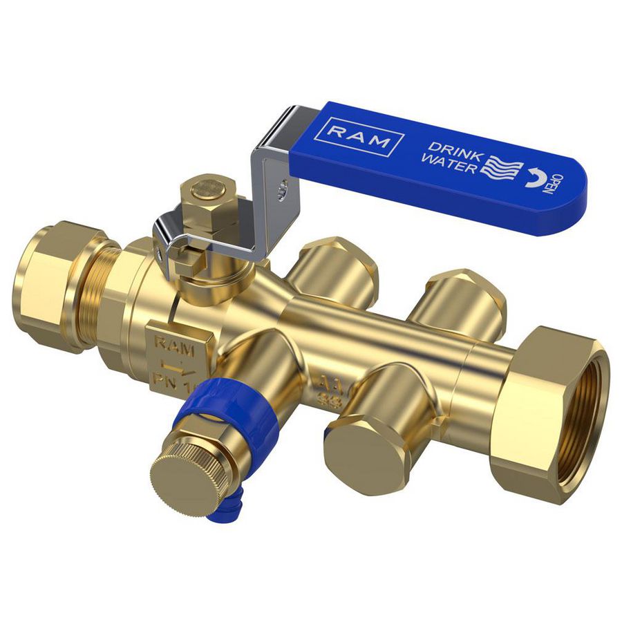 Terugstroombeveiliging EA met kogel en aft. 15mmx3/4"wartel k