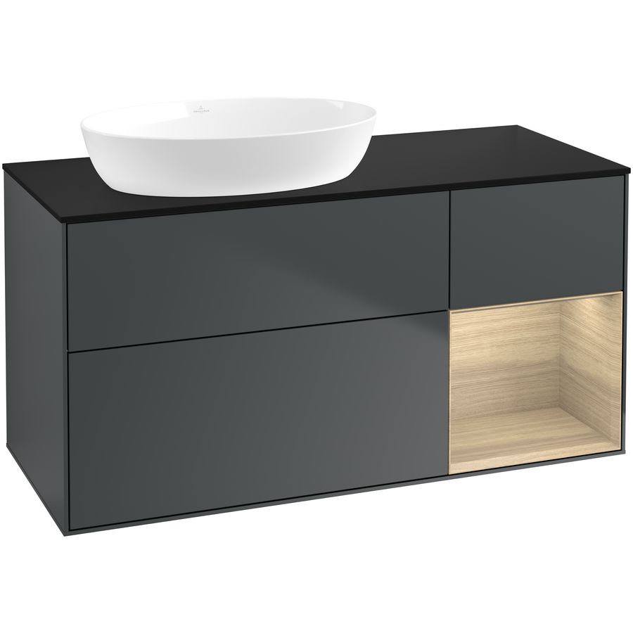 Wastafelonderkast Finion 1200x603x501mm Mid.Blue Matt Lacquer FA52PCHG