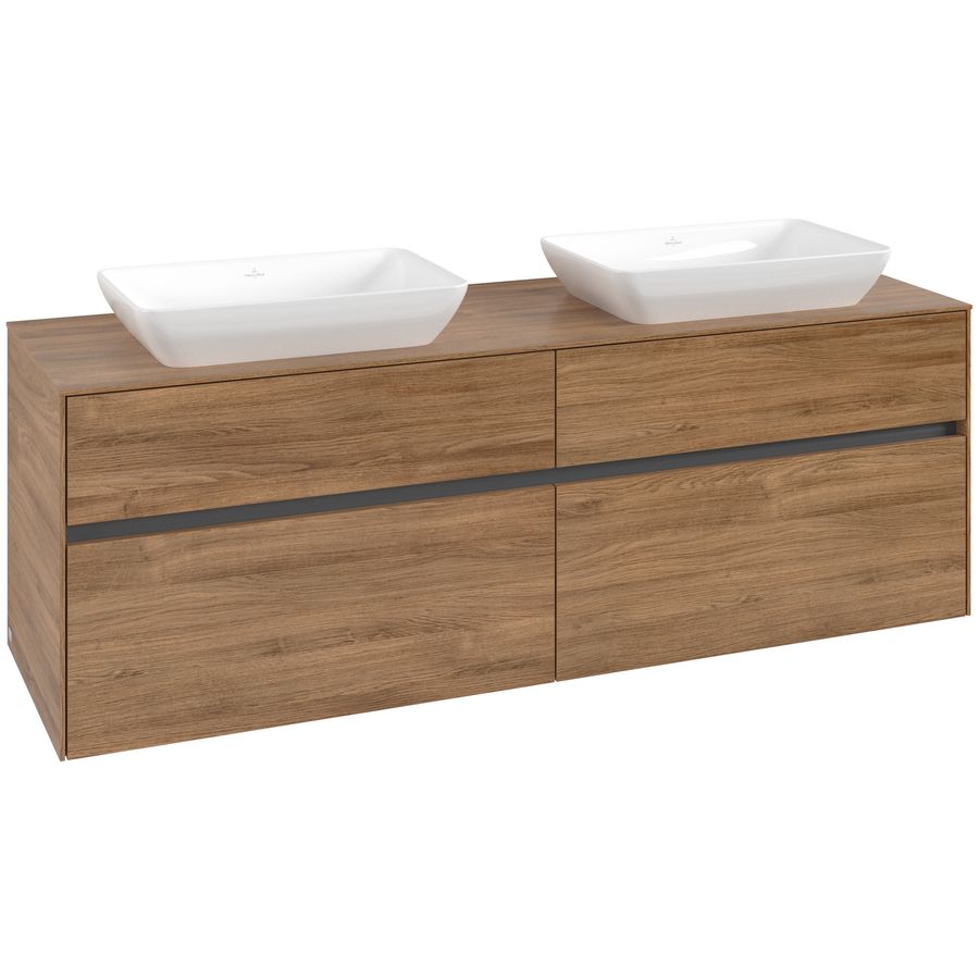 Wastafelonderkast Collaro 1600x548x500mm Oak.Kans C12300RH