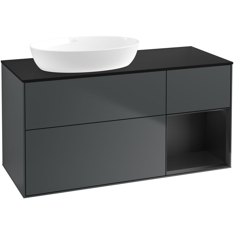 Wastafelonderkast Finion 1200x603x501mm Mid.Blue Matt Lacquer FA52PDHG