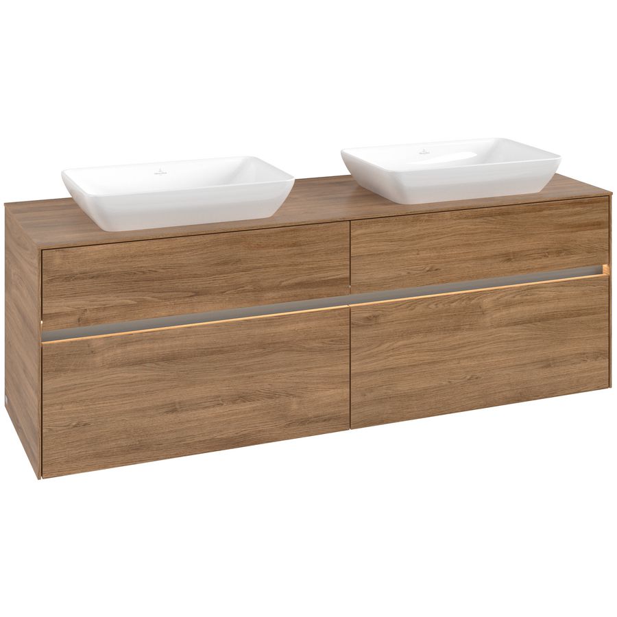 Wastafelonderkast Collaro 1600x548x500mm Oak.Kans C123B0RH