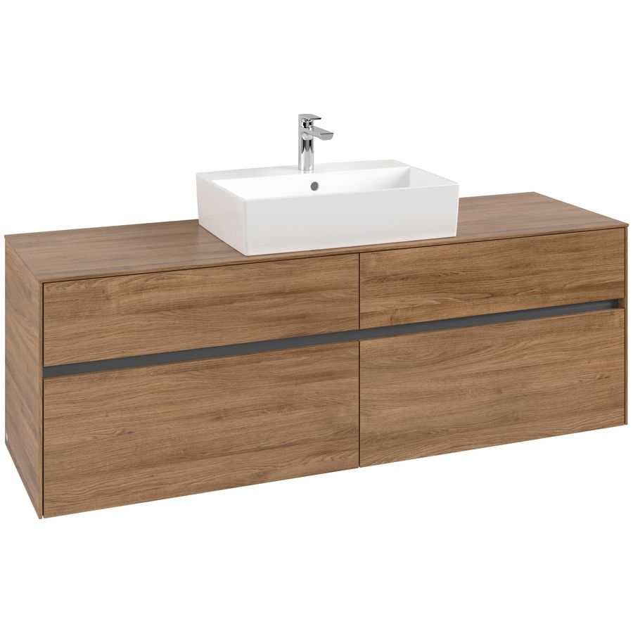 Wastafelonderkast Collaro 1600x548x500mm Oak.Kans C13400RH