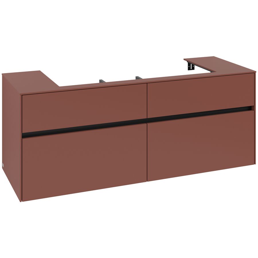 Wastafelonderkast Collaro 1400x548x500mm Wine Red C09200AH