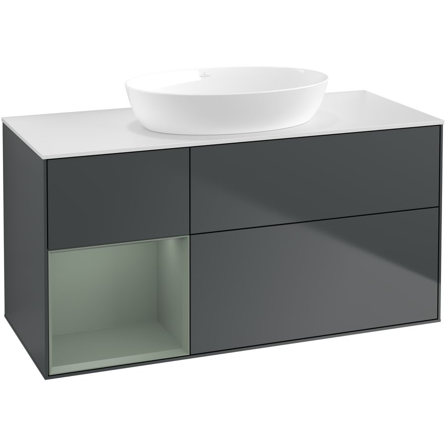 Wastafelonderkast Finion 1200x603x501mm Mid.Blue Matt Lacquer FA61GMHG