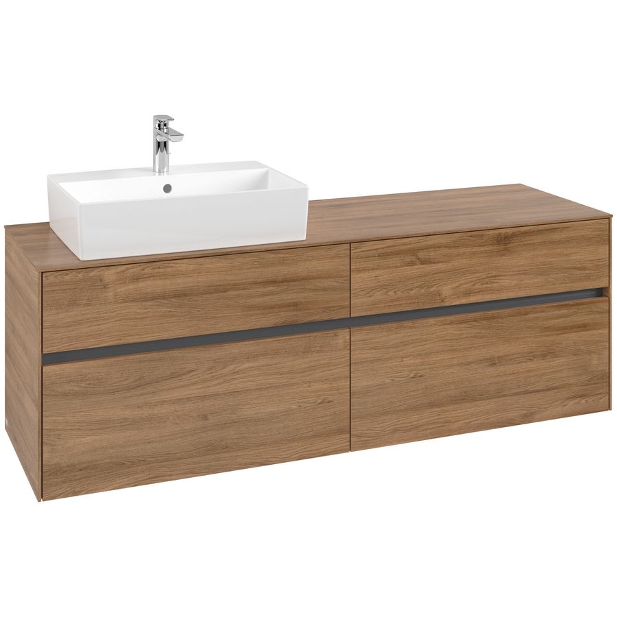 Wastafelonderkast Collaro 1600x548x500mm Oak.Kans C13500RH