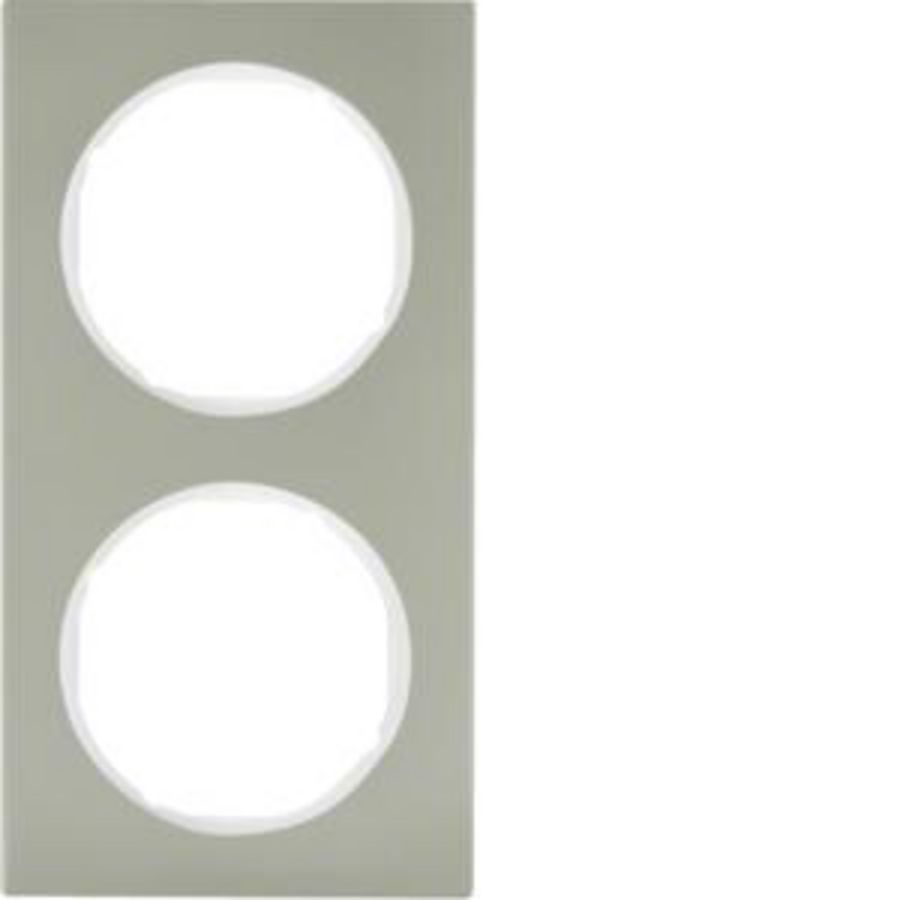 Afdekraam 2-v berker R.3 edelstaal/polarwit