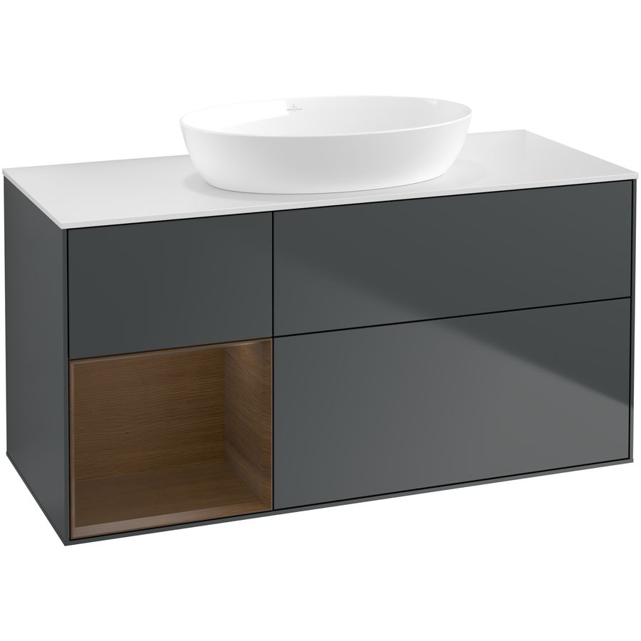Wastafelonderkast Finion 1200x603x501mm Mid.Blue Matt Lacquer FA61GNHG