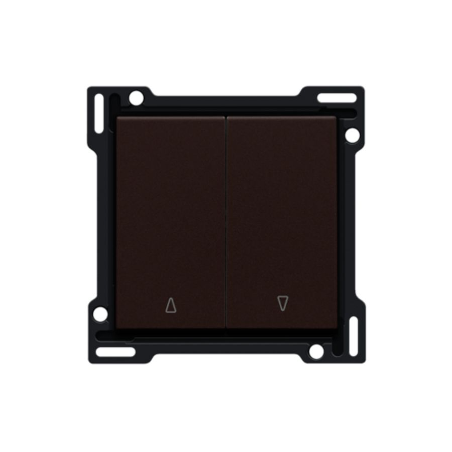 Afwerkingsset 2-voudige rolluikdrukknop dark brown