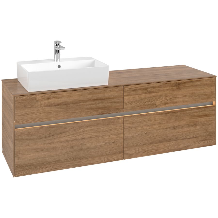Wastafelonderkast Collaro 1600x548x500mm Oak.Kans C135B0RH