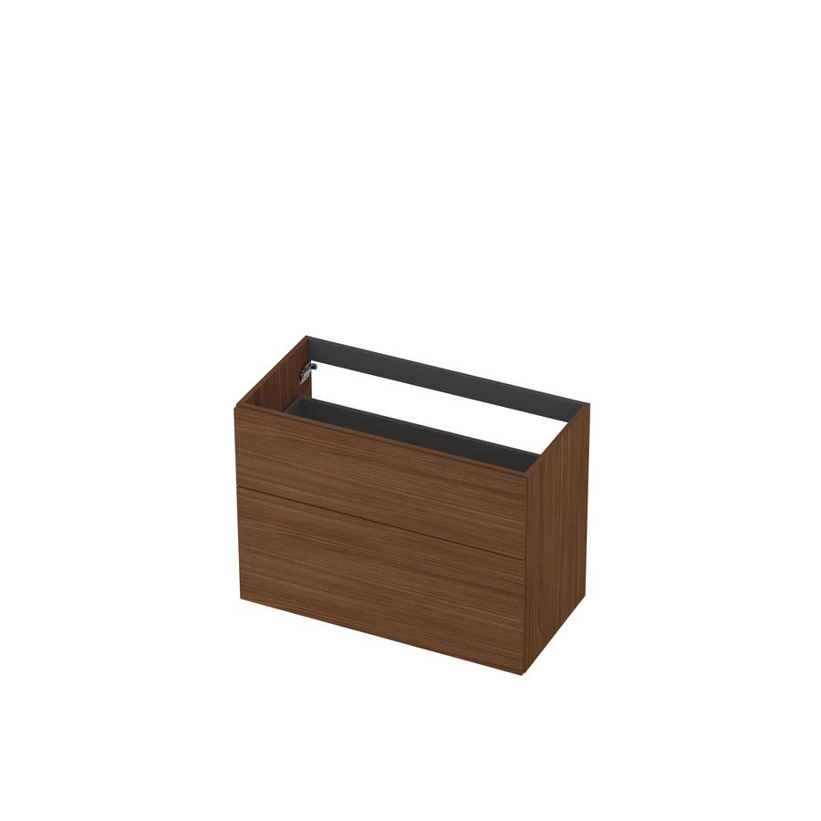 Onderkast 2L a-sym decor tbv grepen 90cm warm walnoot