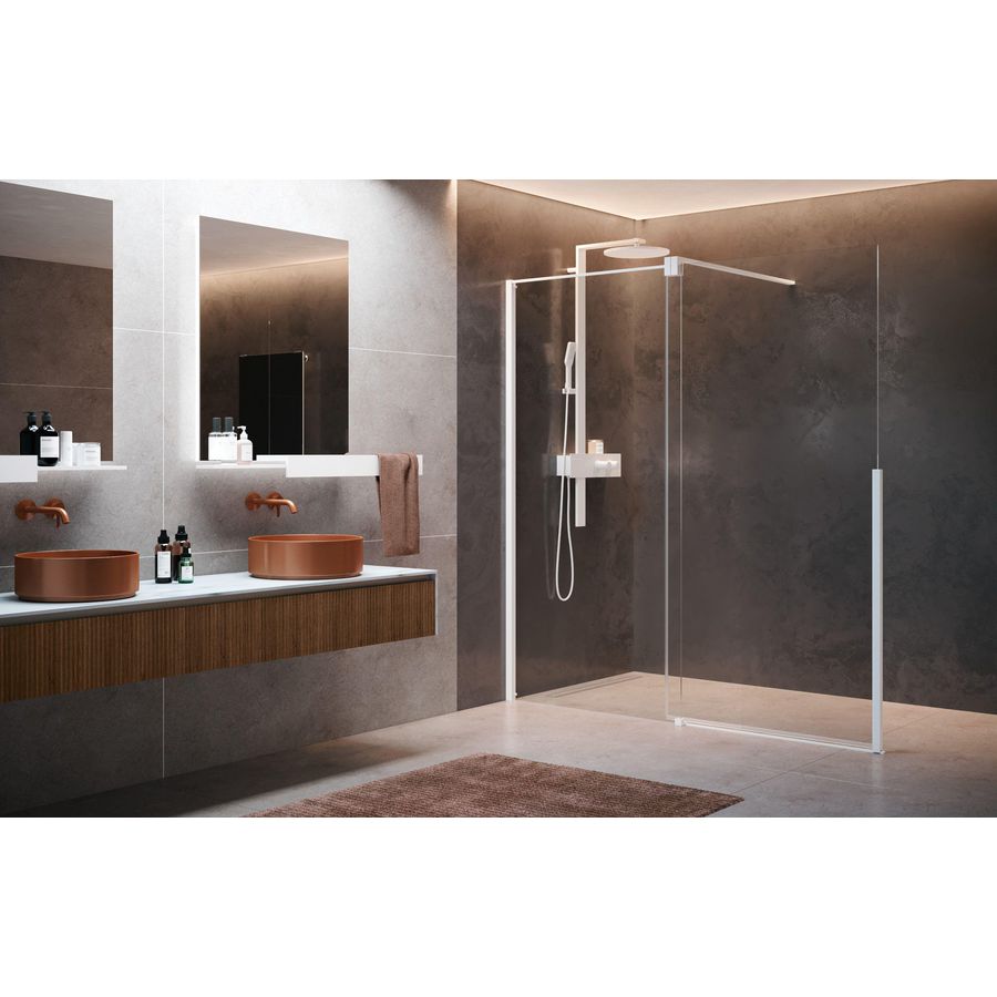 Inloopdouche met schuifdeur HSTYLE 120 uitvoering links 117-119cm helder glas profielkleur matchroom