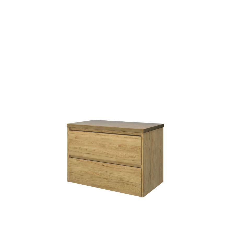 Set Proline Top afdekplaat en onderkast symmetrisch ideal oak 80x46cm