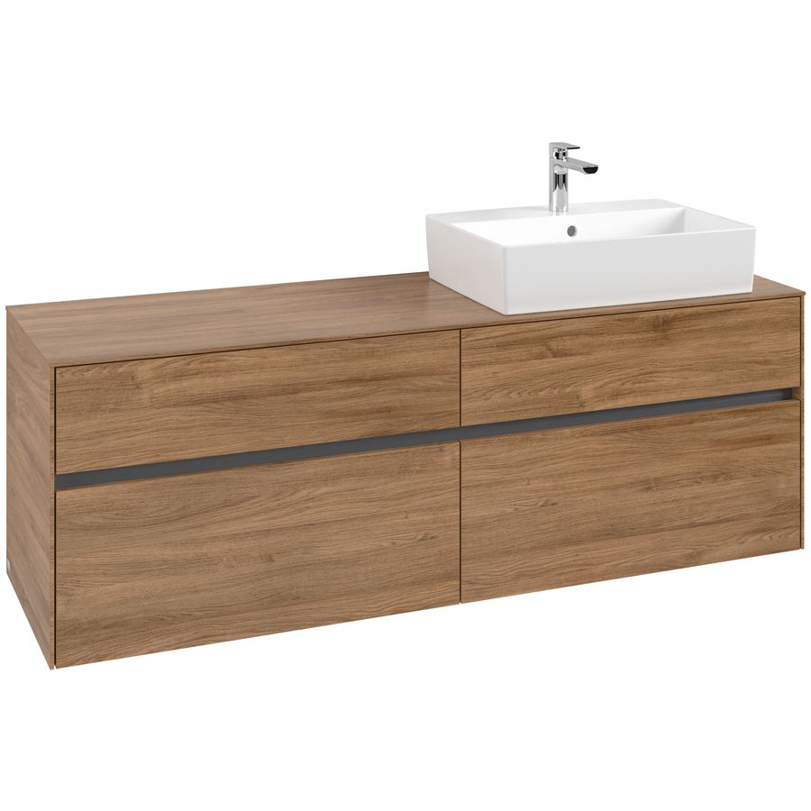 Wastafelonderkast Collaro 1600x548x500mm Oak.Kans C13600RH