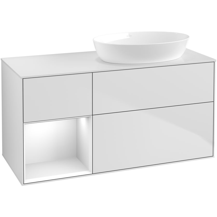 Wastafelonderkast Finion 1200x603x501mm White Matt Lacquer FA41GFMT