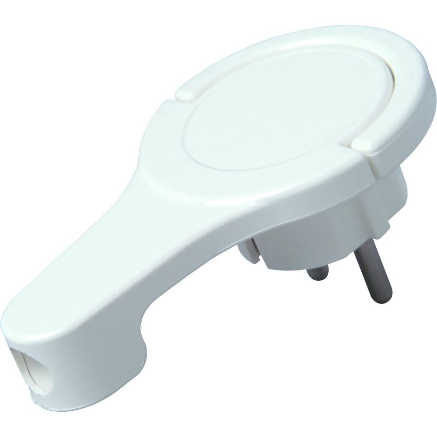 Stekker RA kunststof CEE 7/VII haaks vlak arctic wit VVE=3