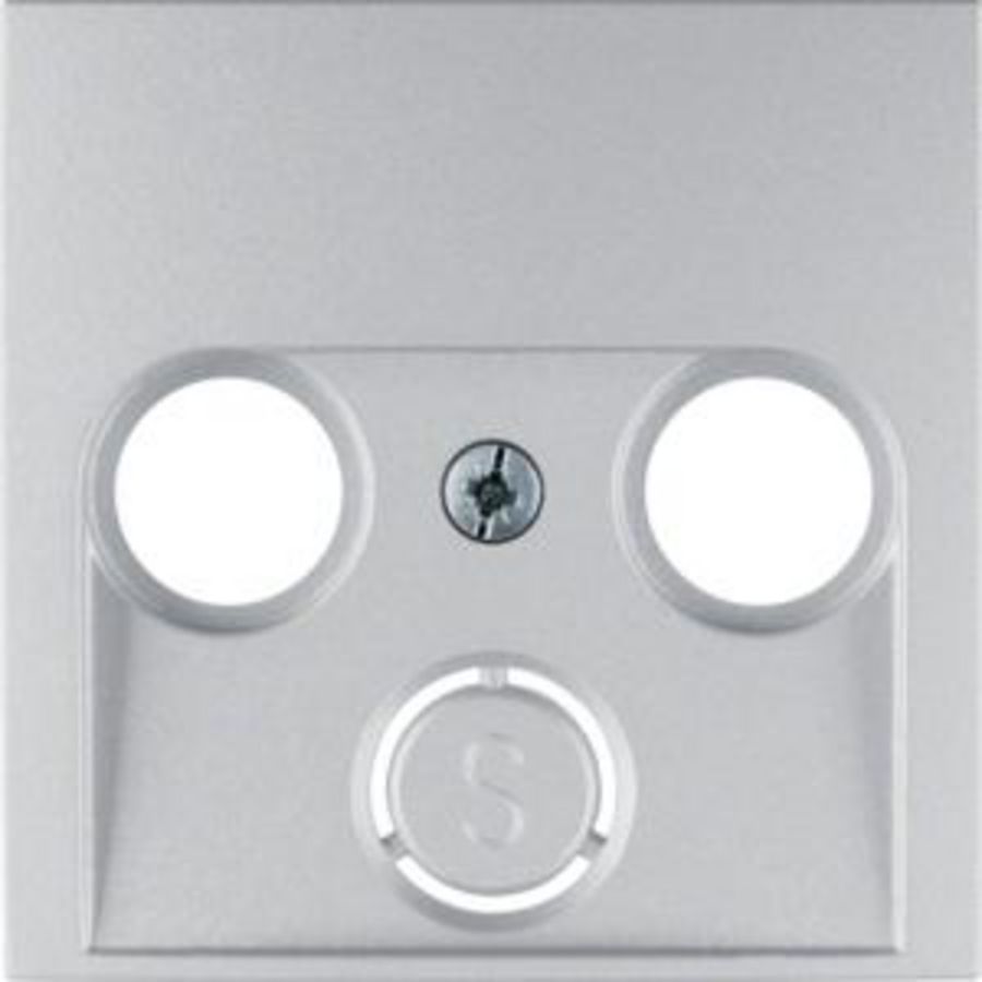 Afdek. antennecontactdoos 2 uitsparingen berker S.1/B.3/B.7 alulook