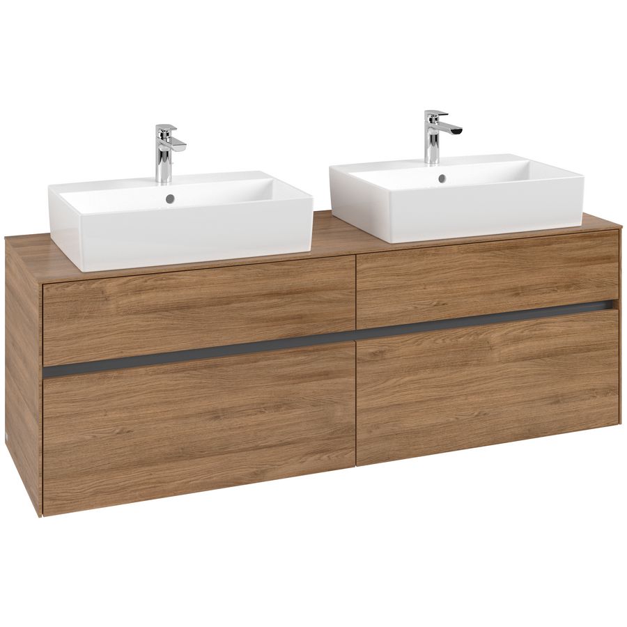 Wastafelonderkast Collaro 1600x548x500mm Oak.Kans C13700RH