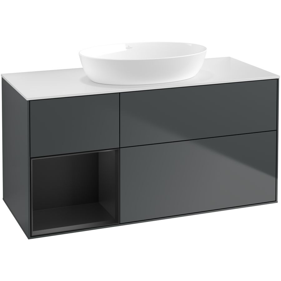 Wastafelonderkast Finion 1200x603x501mm Mid.Blue Matt Lacquer FA61PDHG