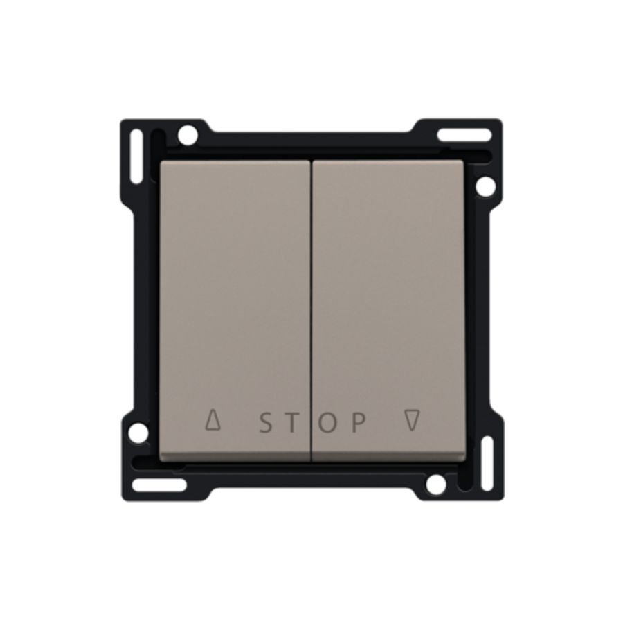 Afwerkingsset 2-voudige rolluikdrukknop elek.sturing bronze