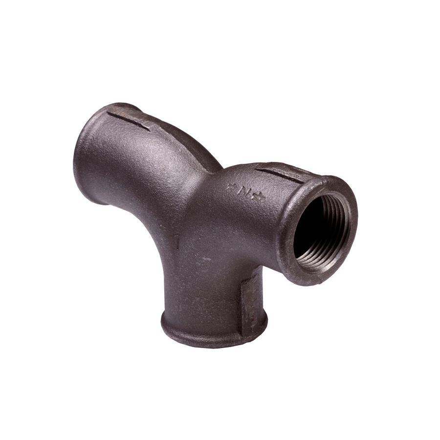 T-koppeling malleabel gietijzer verzinkt 90° m/2 gebogen spruiten nr.132 1.1/4" bn.