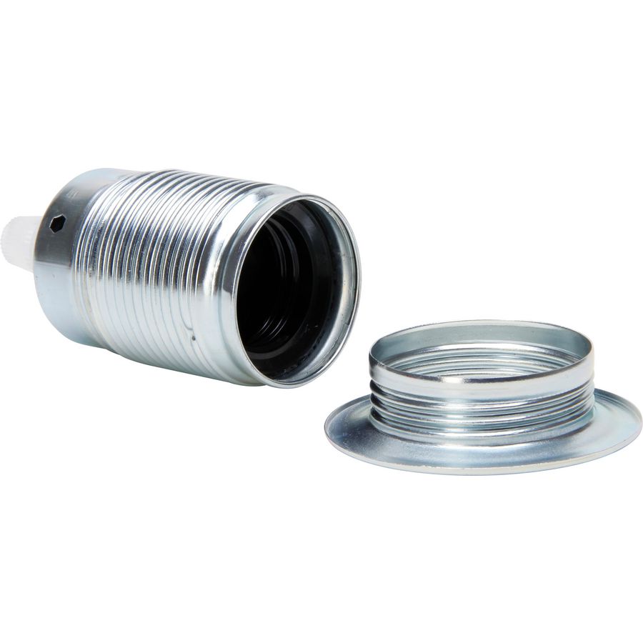 Lamphouder E27 metaal met trekontlasting ring chroom VVE=10