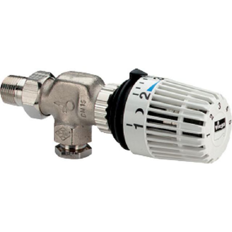 Haaksverkeerde Radiatorkr 1/2x15 messing/mat-vernikkelt