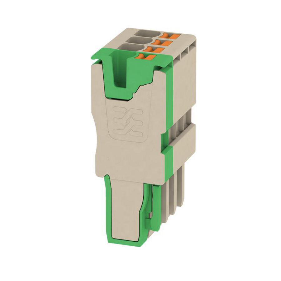 Plug (terminal) d.beige groen 2.5mm² 24A 800V VVE=25