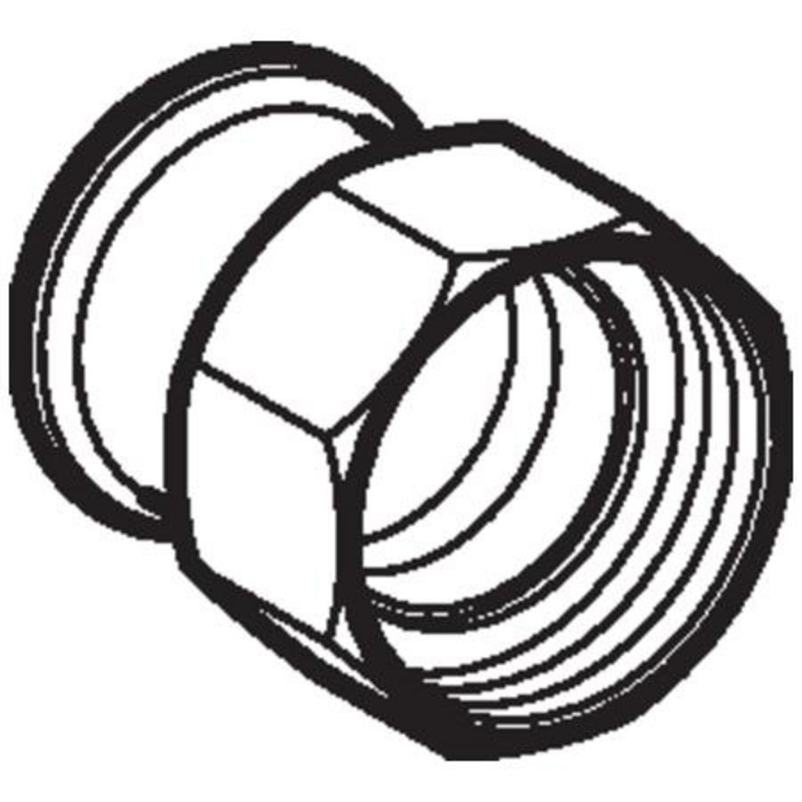 2-del. koppeling vlak MAPRESS RVS siliconenvrij (LABS-vrij) 15x wartel 3/4" (wartel RVS