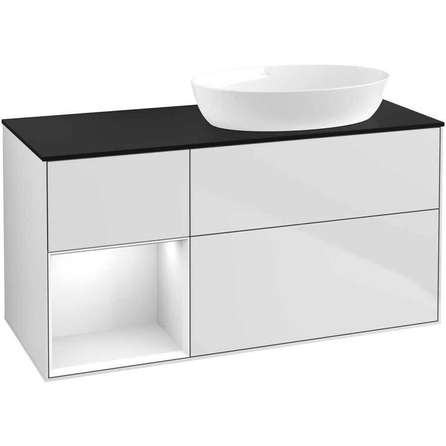 Wastafelonderkast Finion 1200x603x501mm White Matt Lacquer FA42GFMT