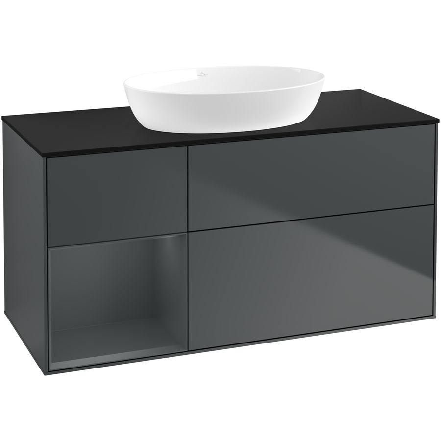 Wastafelonderkast Finion 1200x603x501mm Mid.Blue Matt Lacquer FA62HGHG
