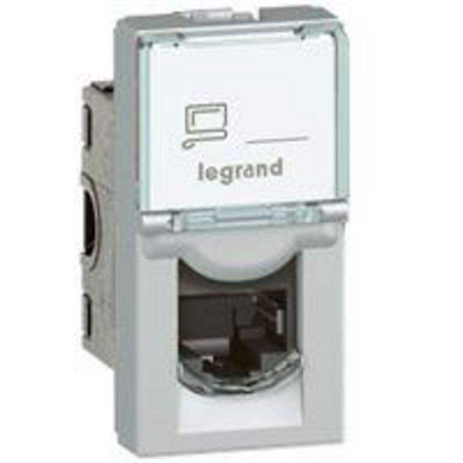 Dataconnector Cat. 6A UTP RJ45 1 module ALU Mosaic VVE=10