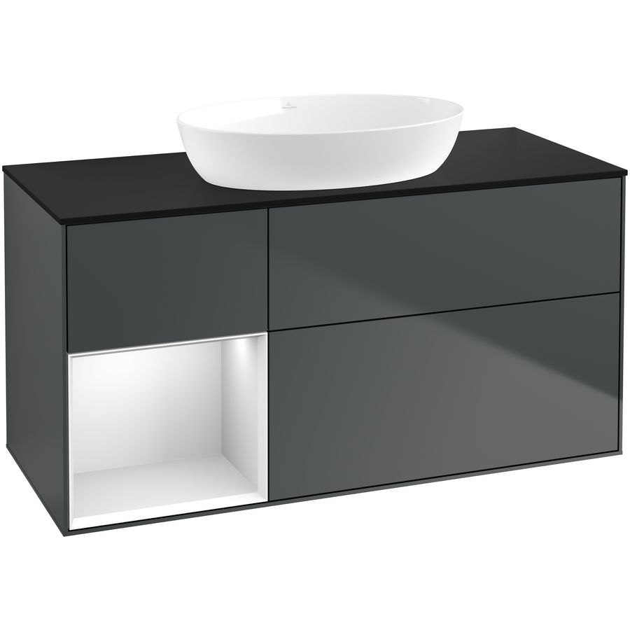 Wastafelonderkast Finion 1200x603x501mm Mid.Blue Matt Lacquer FA62MTHG