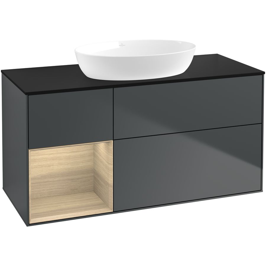 Wastafelonderkast Finion 1200x603x501mm Mid.Blue Matt Lacquer FA62PCHG