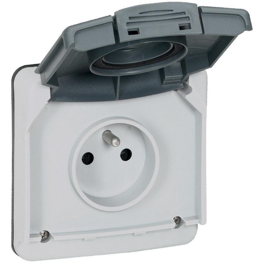 Wandcontactdoos 2P + Penaarde IP66-IK08 Plexo66