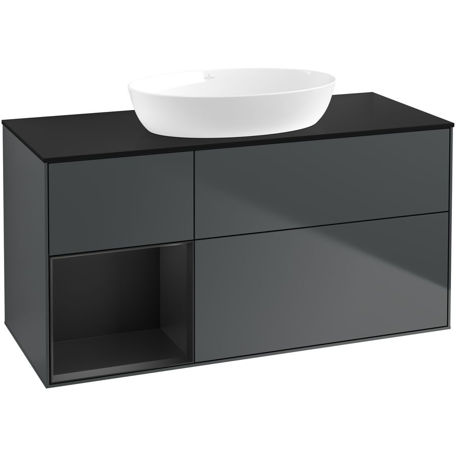 Wastafelonderkast Finion 1200x603x501mm Mid.Blue Matt Lacquer FA62PDHG