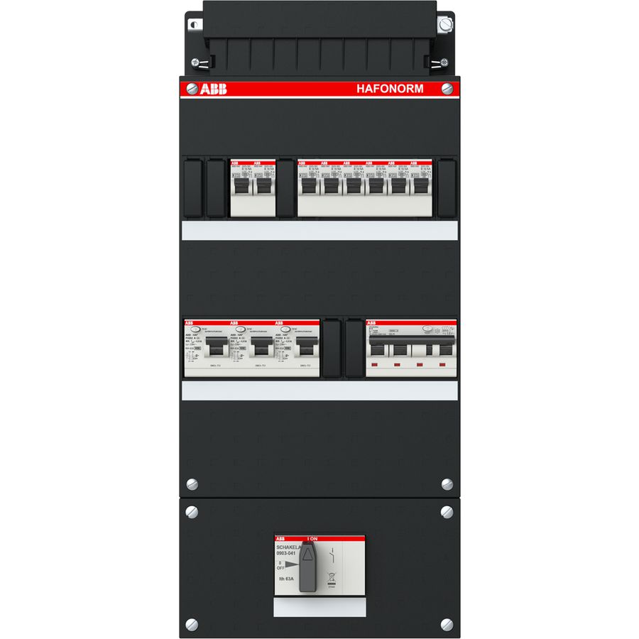 Groepenkast 8x achter 3x30mA HS+C 3-fasen 1SPF006905F1752
