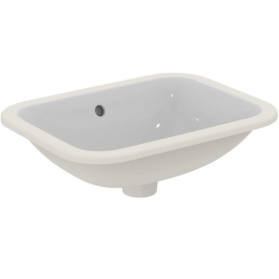 Connect rechth.onderb.wastafel 500x380x175mm wit met overloop