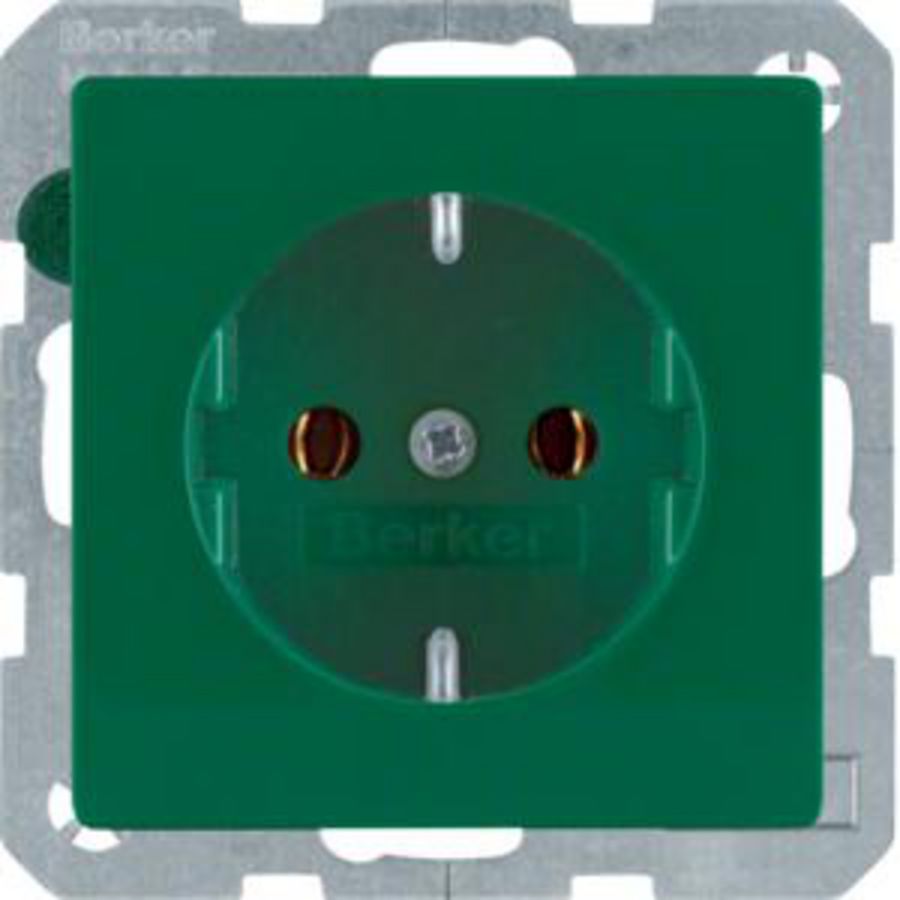 Wandcontactdoos RA schroef berker Q.1/Q.3/Q.7 groen