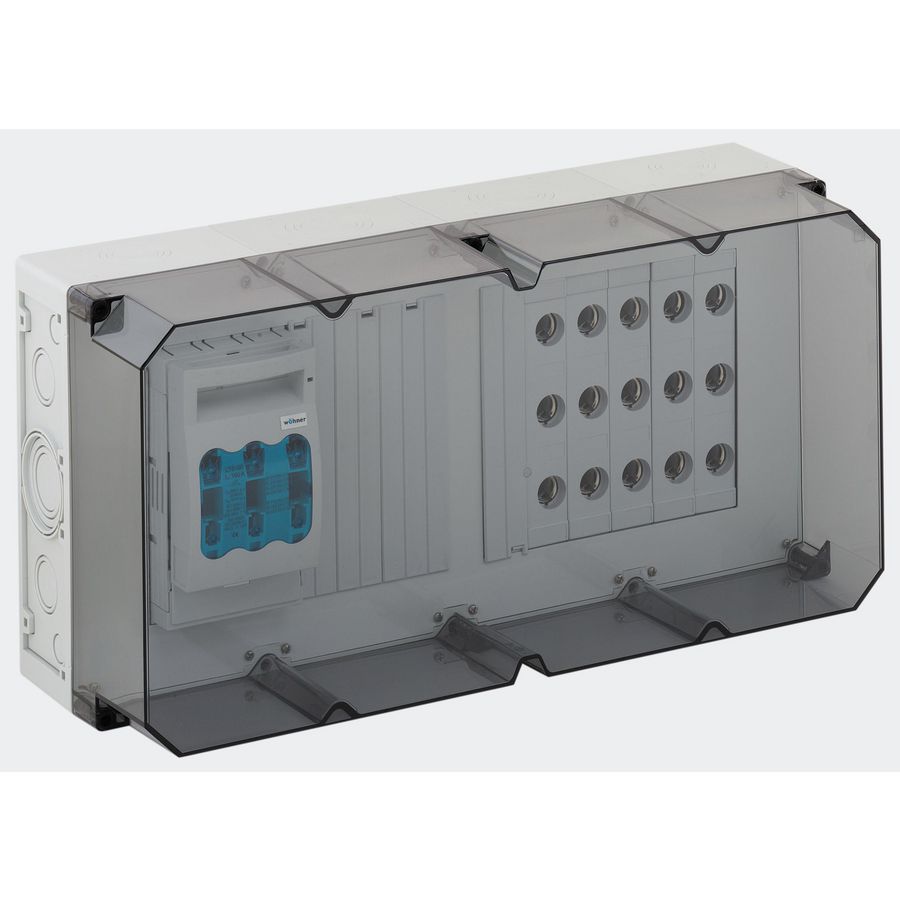 Combi-railbehuizing transparant IP54/IP65