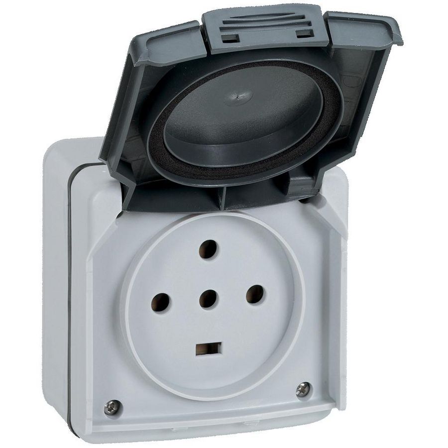 Plexo contactdoos IP55 IK08 3-polig + A + N 400V Plexo VVE=5